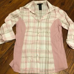 Pink Plaid Cotton Button Down